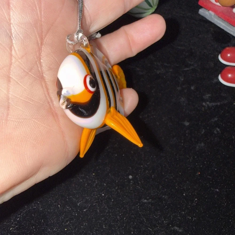 Dynasty Gallery Glassdelights Orange Black Sea Life Glass Christmas Ornament4538